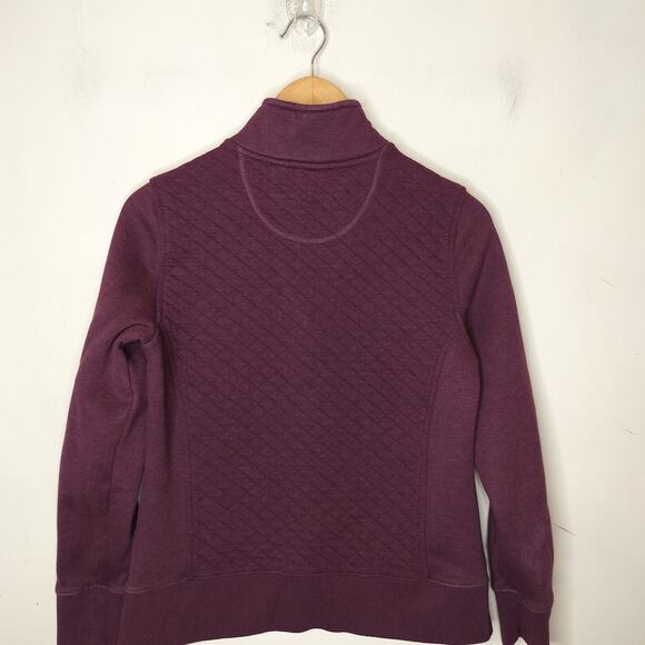 LL Bean Quilted Quarter-Zip Pullover Sweatshirt - Picture 7 of 8